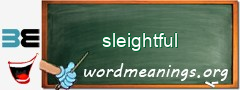 WordMeaning blackboard for sleightful